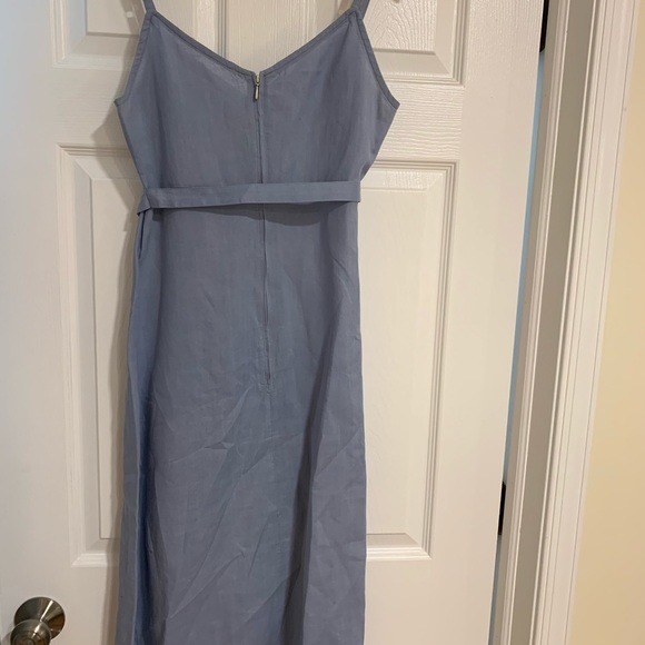 Benetton blue ramie (like linen)dress with belt - Picture 2 of 6